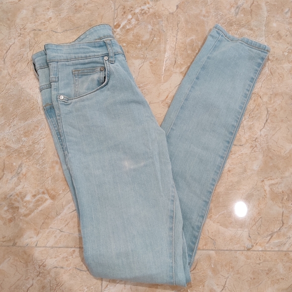 Jeans Skinny Fille Lee Taille 14 - Délavage Clair, Paillettes Et Stretch - Occasion Très Bon état